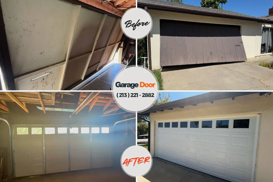 Before and after: garage door repair Cavalero, WA